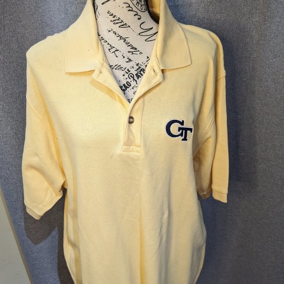 Georgia Tech Yellow Jackets Men's Polo Dress Shirt Size XL Gold - Picture 1 of 3